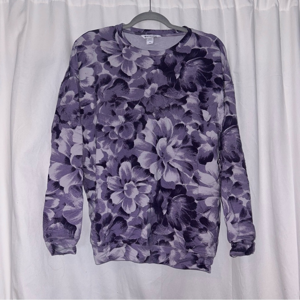 Athleta Purple Flower Sweatshirt